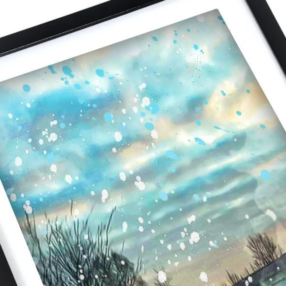 Framed‎ Watercolor forest  wall art - Picture 2 of 4